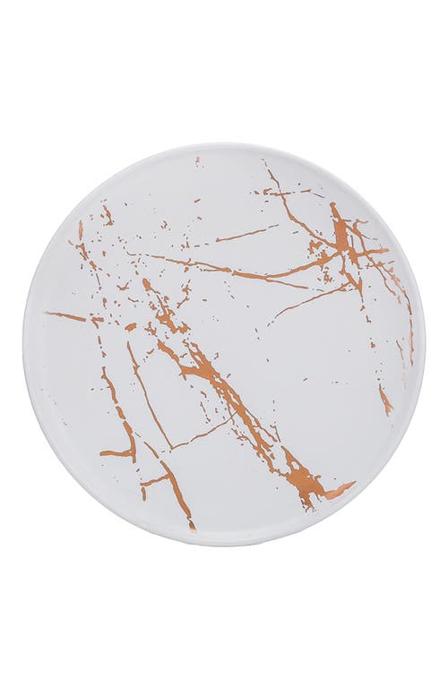 Stone Lain Zora Porcelain 4-piece Dinner Plate Set In White