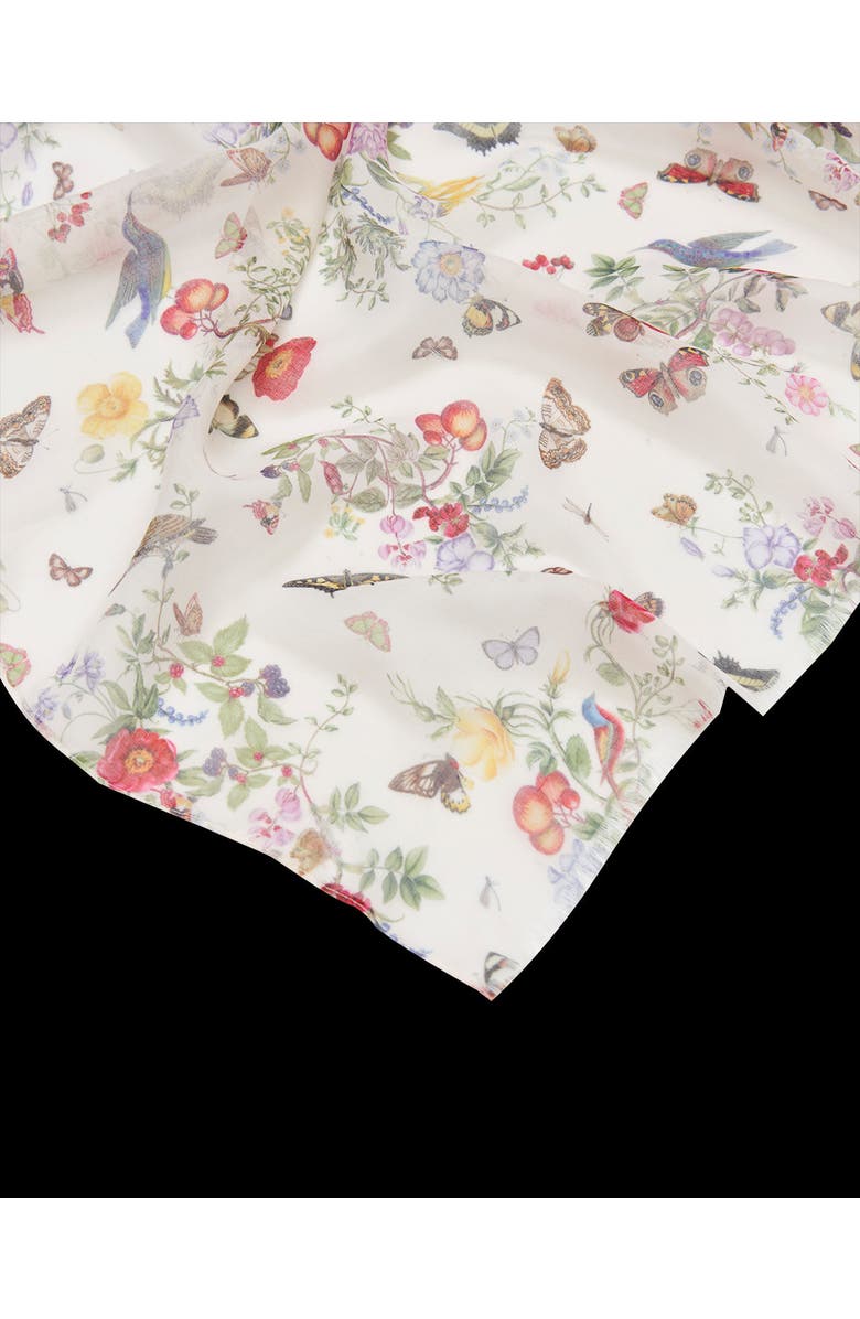 Fable England Alice Garden Lightweight Scarf, Alternate, color, Cream