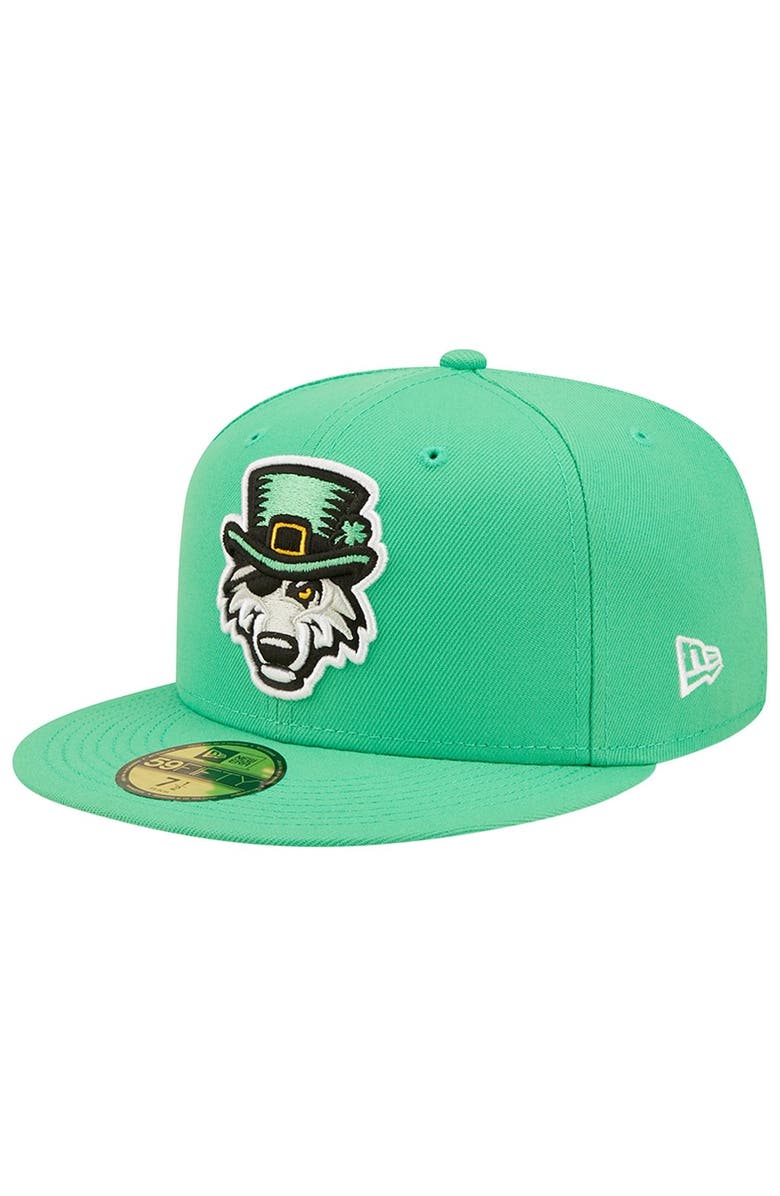 New Era Men's New Era Green Erie SeaWolves Theme Night 59FIFTY Fitted Hat, Main, color, 