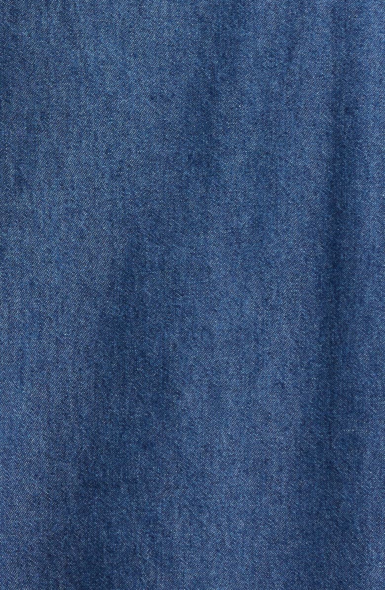 Anne Klein Puff Sleeve Denim Top, Alternate, color, Aries Wash