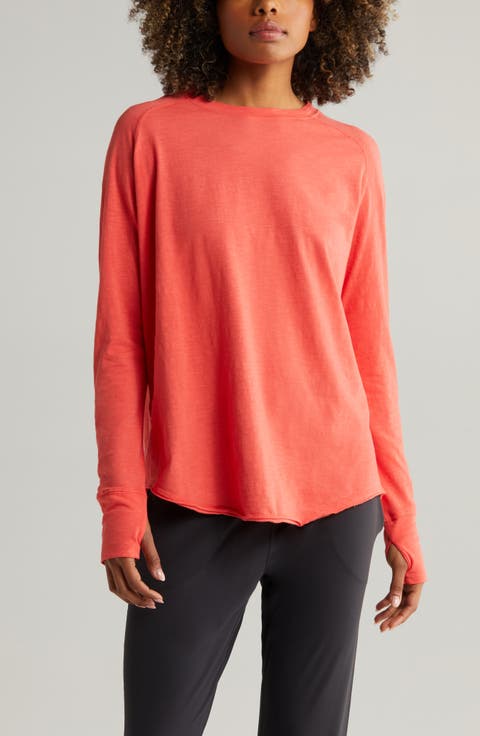 Relaxed Washed Long Sleeve Slub Tee