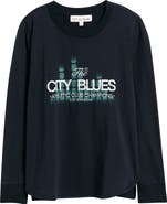 CITY BLUES Graphic Print Cotton Blend Top