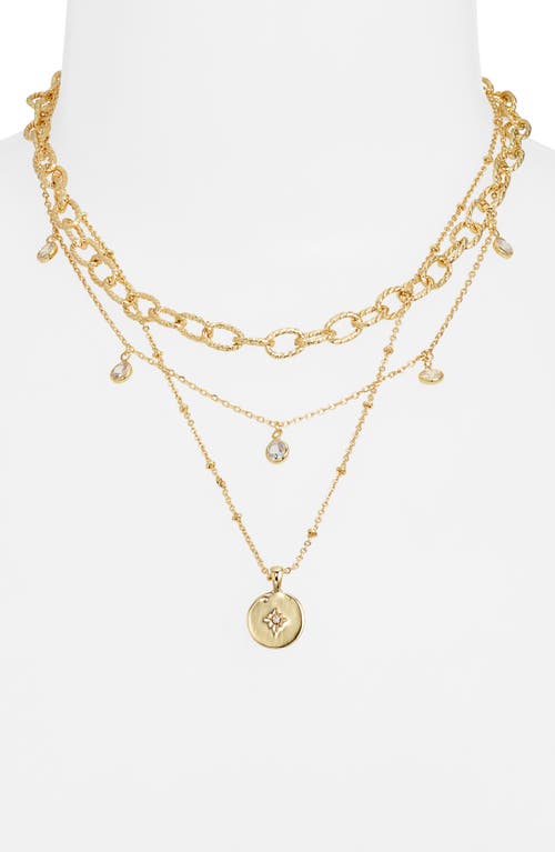 NORDSTROM NORDSTROM SET OF 2 CRYSTAL CHARM LAYERED NECKLACES