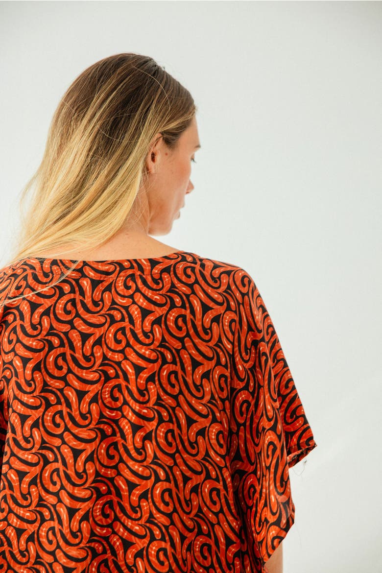 Mini Caftan Angeles, Alternate, color, Orange