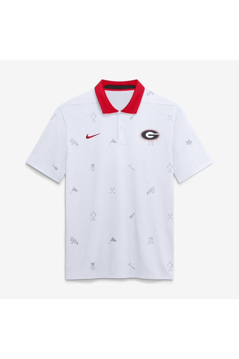 Men's Nike White Georgia Bulldogs Vapor Pattern Dri-FIT Polo, Main, color, White