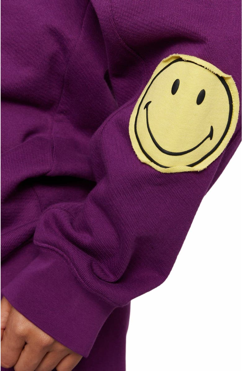 Samii Ryan SMILEY OVERSIZED HOODIE, Alternate, color, Purple