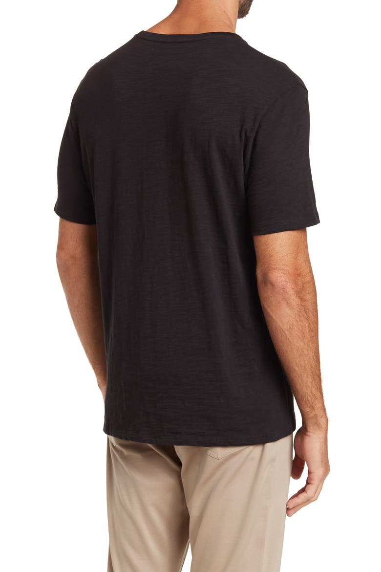 Short Sleeve Slub Crewneck T-Shirt, Alternate, color, BLACK