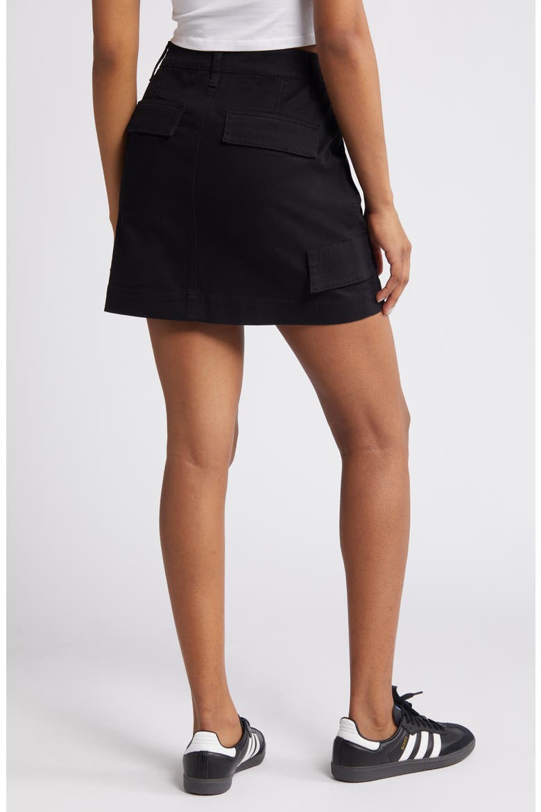 Denim Cargo Skirt, Alternate, color, BLACK