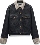 rag & bone Harriet Contrast Print Denim Trucker Jacket