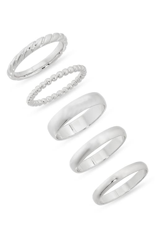 Nordstrom Set Of 5 Assorted Stacking Rings In Metallic
