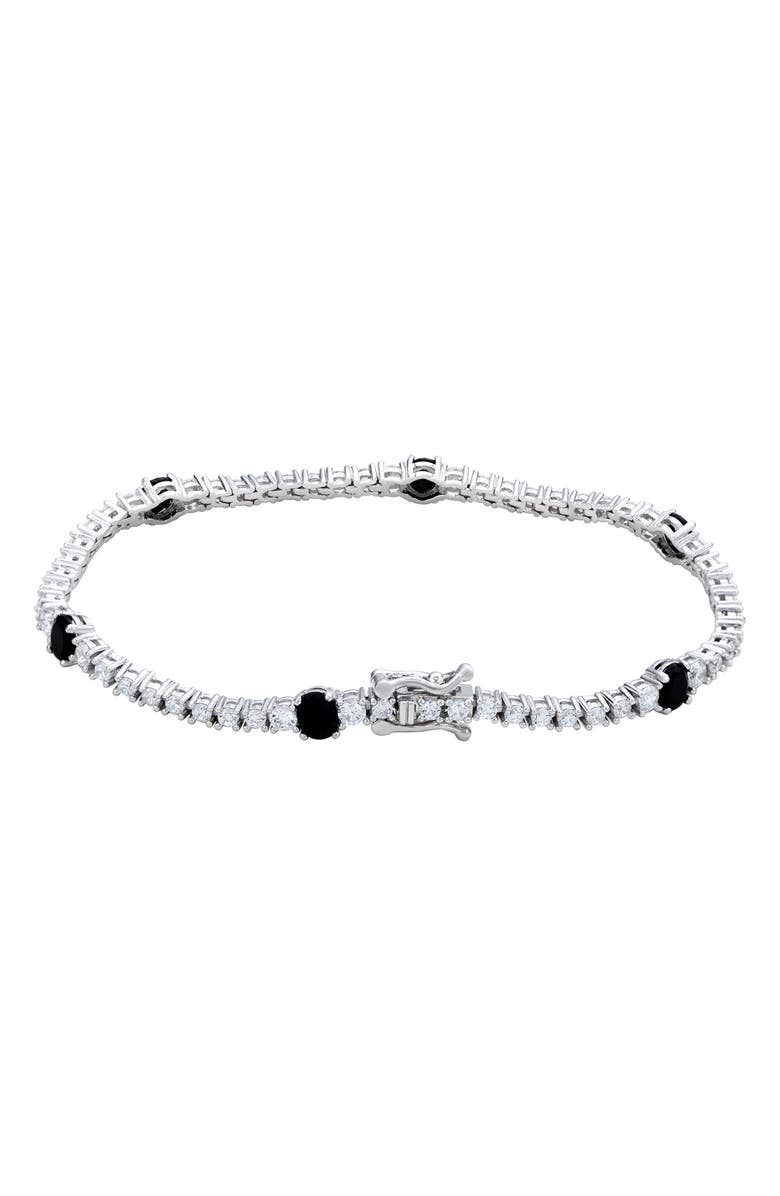 SUZY LEVIAN Black & White Cubic Zirconia Tennis Bracelet, Alternate, color, Black
