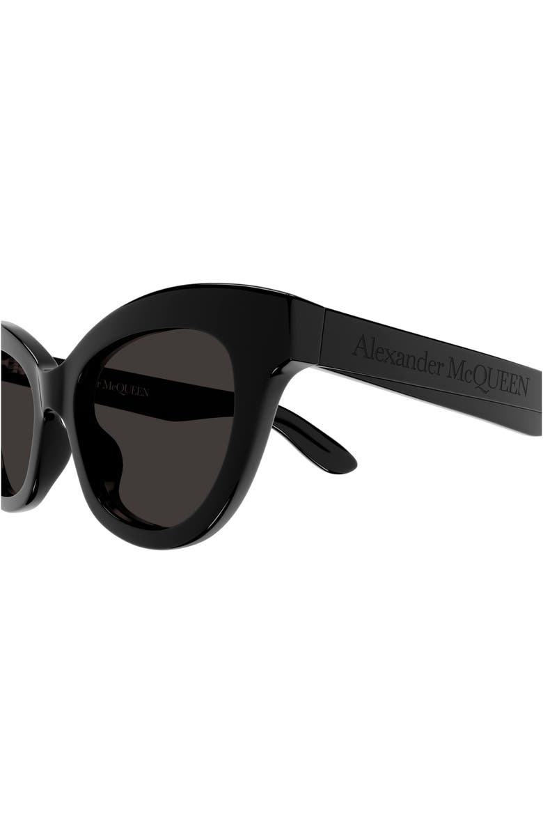 McQueen 51mm Cat Eye Sunglasses, Alternate, color, Black