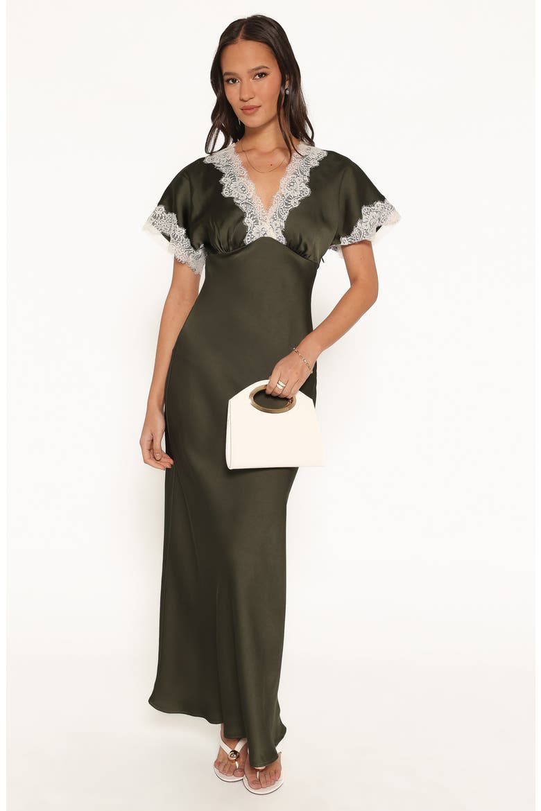 Elston Lace Trim Maxi Dress, Alternate, color, OLIVE
