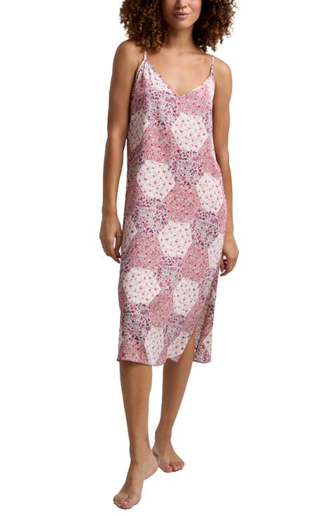 Rosie V-Neck Patchwork Print Slip Nightgown