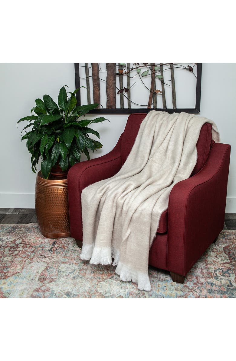PARKLAND COLLECTION Stella Transitional Tan 52" x 67" Woven Handloom Throw Blanket, Alternate, color, 