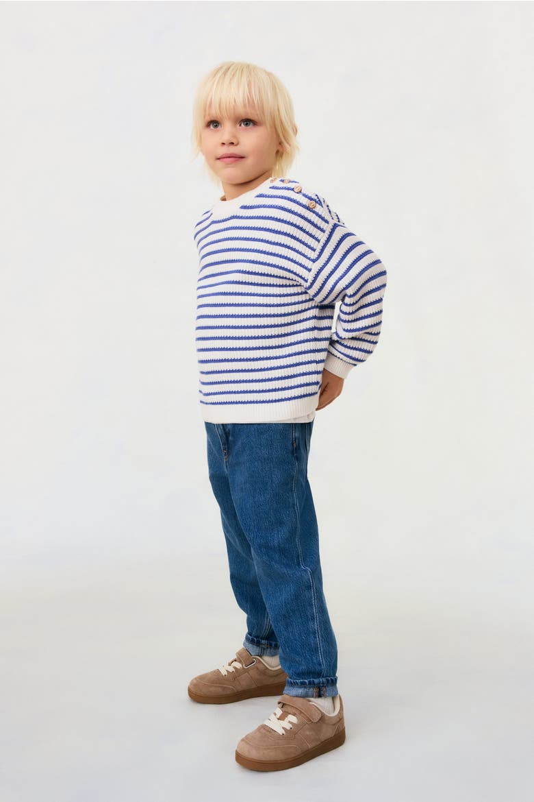 Tapered Cotton-blend Jeans, Alternate, color, Denim blue