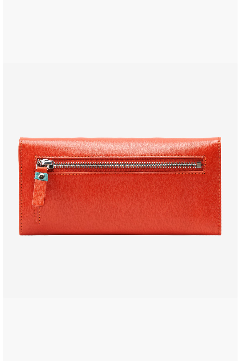 Siam Accordion Wallet, Alternate, color, Orange / Sky
