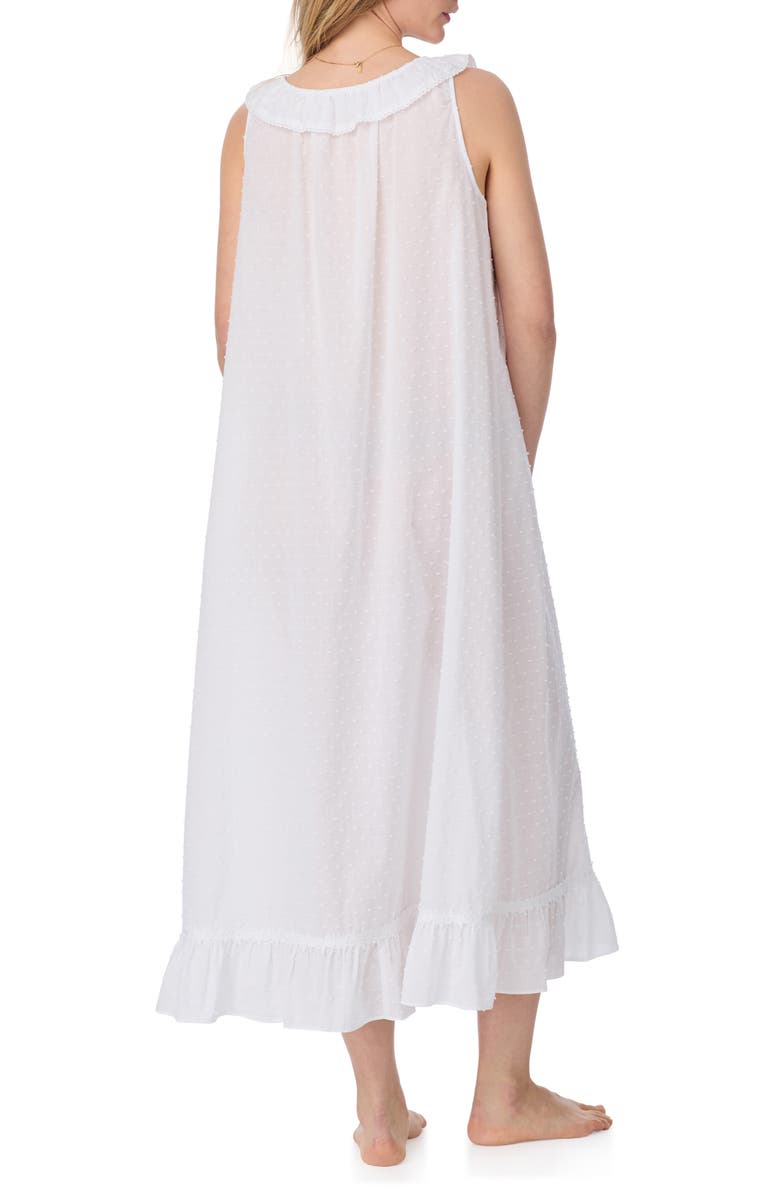 Eileen West Lace Trim Swiss Dot Nightgown, Alternate, color, White