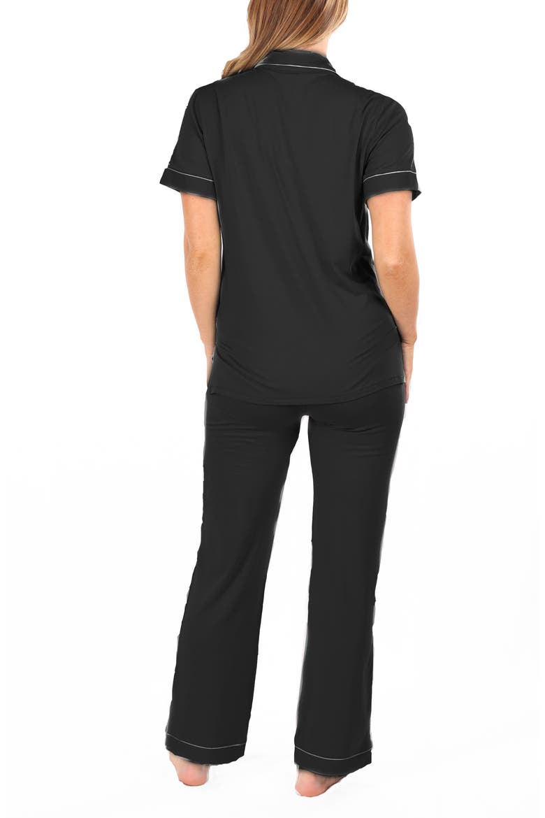 Short Sleeve Maternity Pajamas, Alternate, color, BLACK