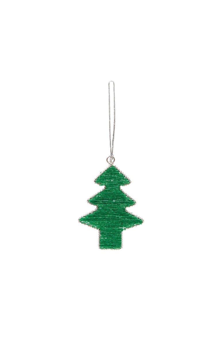 Beaded Tree Ornament, Main, color, Green