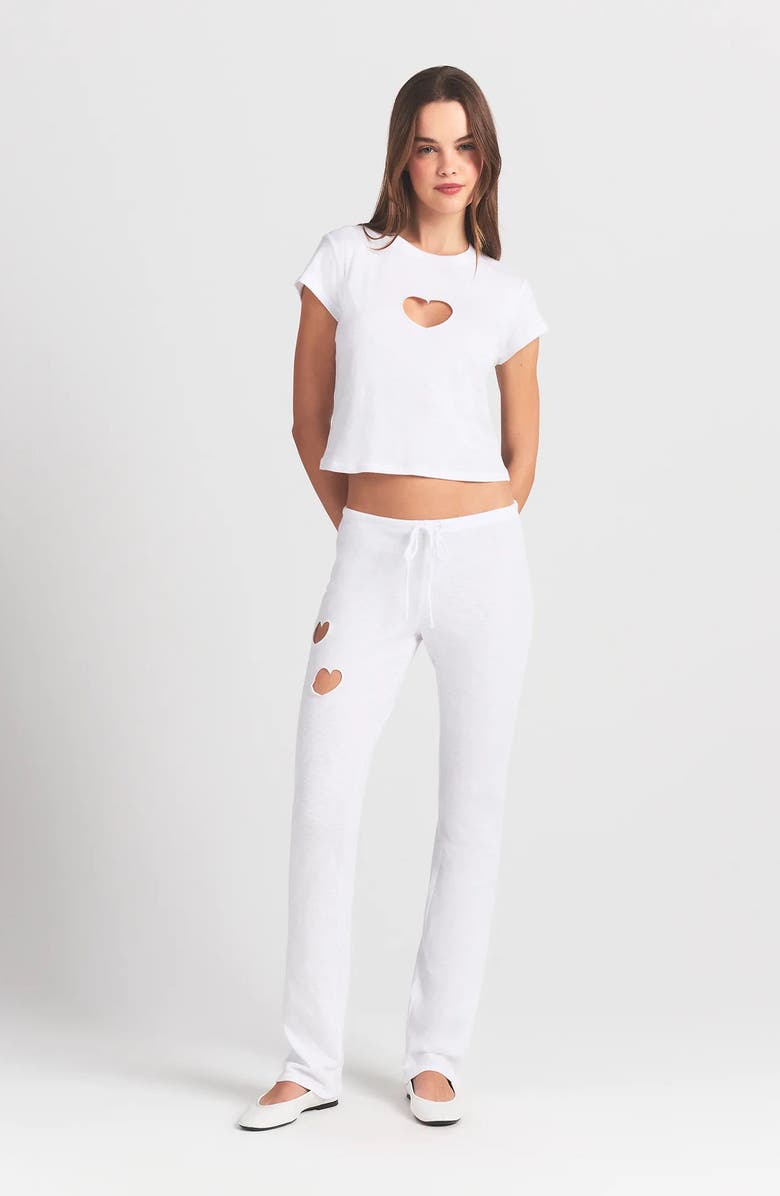 SKIMS Worn In Jersey Pajama Baby Tee, Alternate, color, Snow