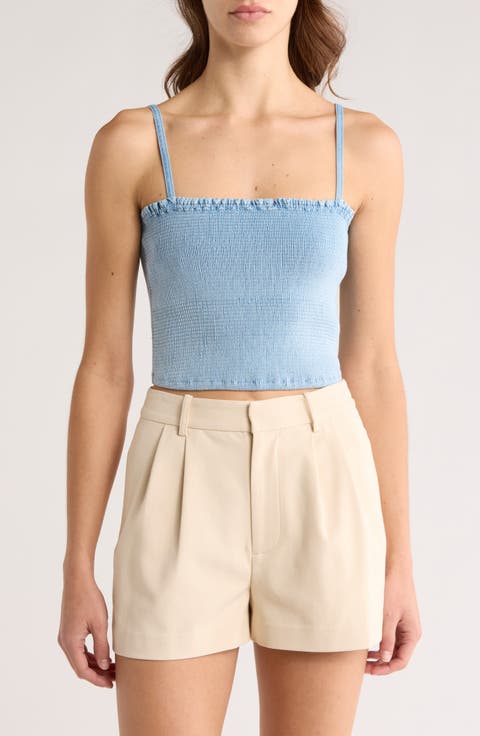 Penelope Smocked Denim Camisole