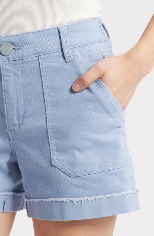 Wit & Wisdom 'ab'solution Frayed Patch Pocket High Waist Twill Shorts In Horizon Blue