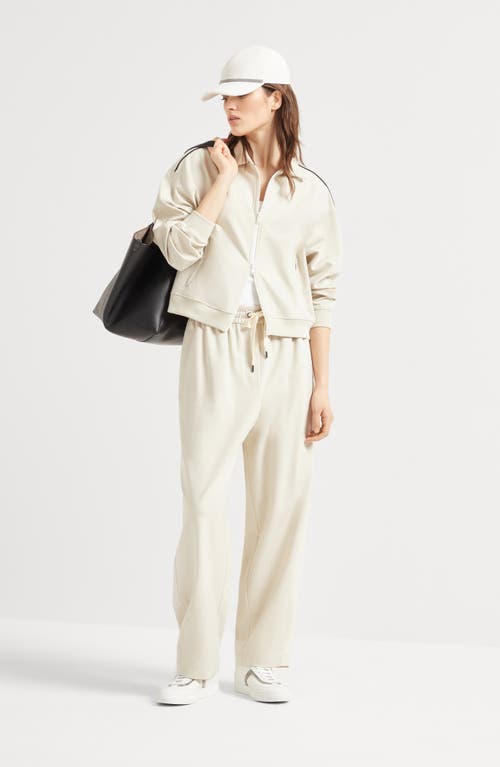 Brunello Cucinelli Cropped-hose Mit Perlen In Buff