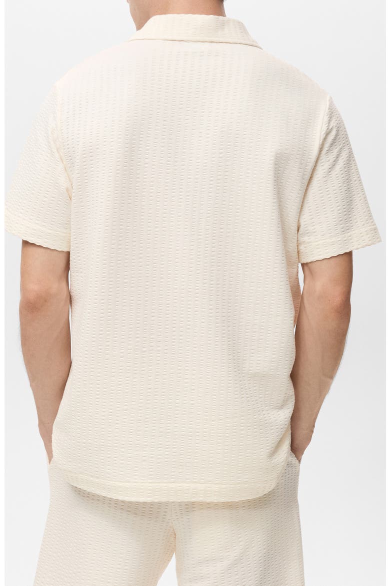 Seersucker Johnny Collar Polo, Alternate, color, ECRU