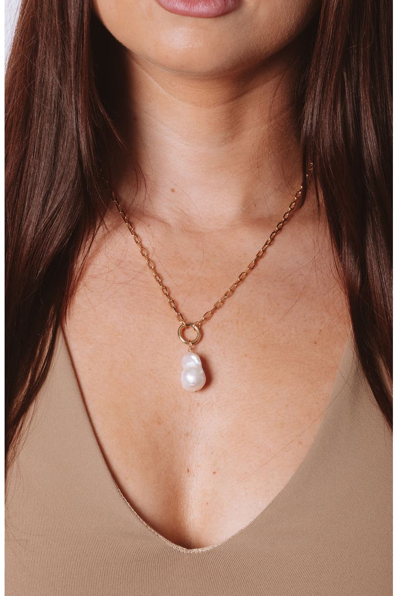 James Baroque Pearl Necklace, Alternate, color, GOLD