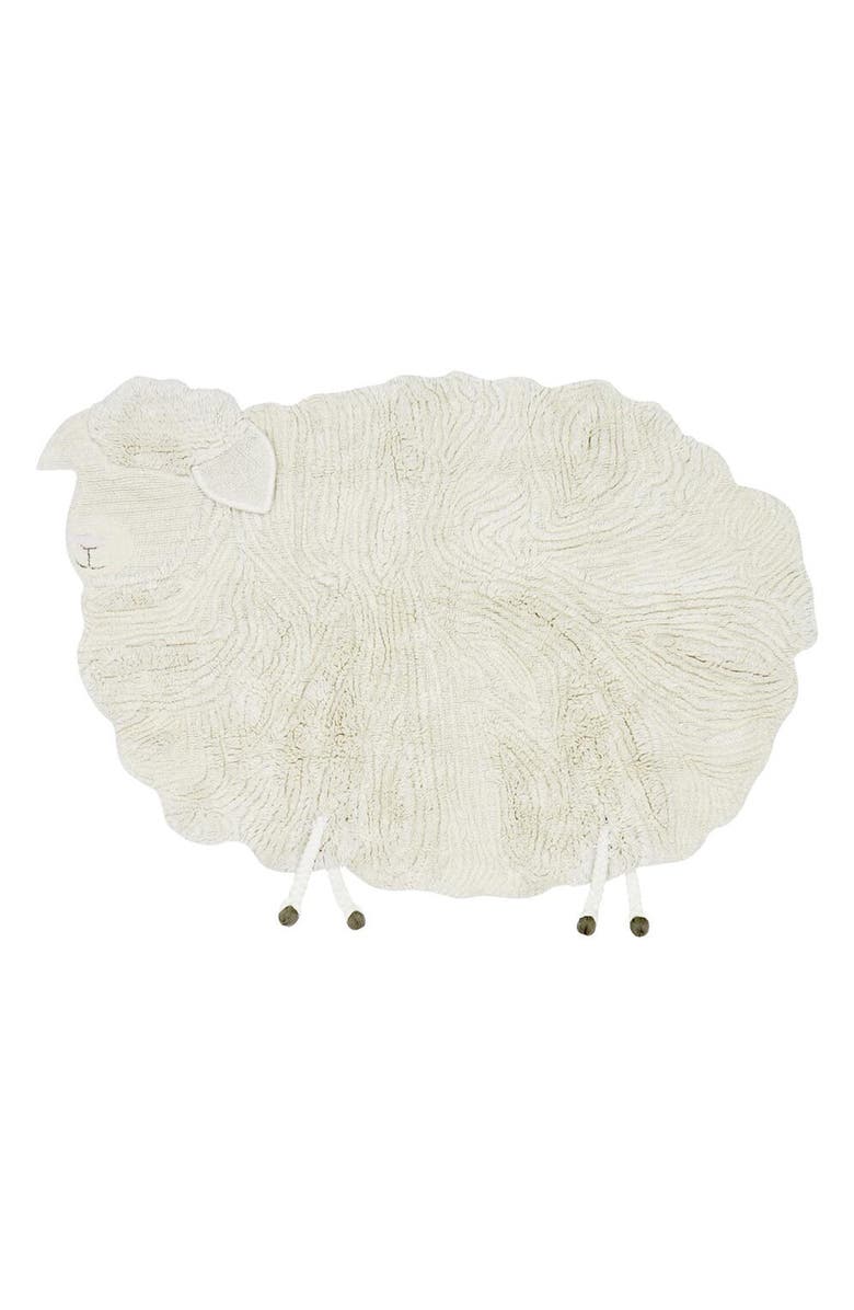 Lorena Canals Washable Sheep Wool Sheep Rug, Main, color, Sheep White
