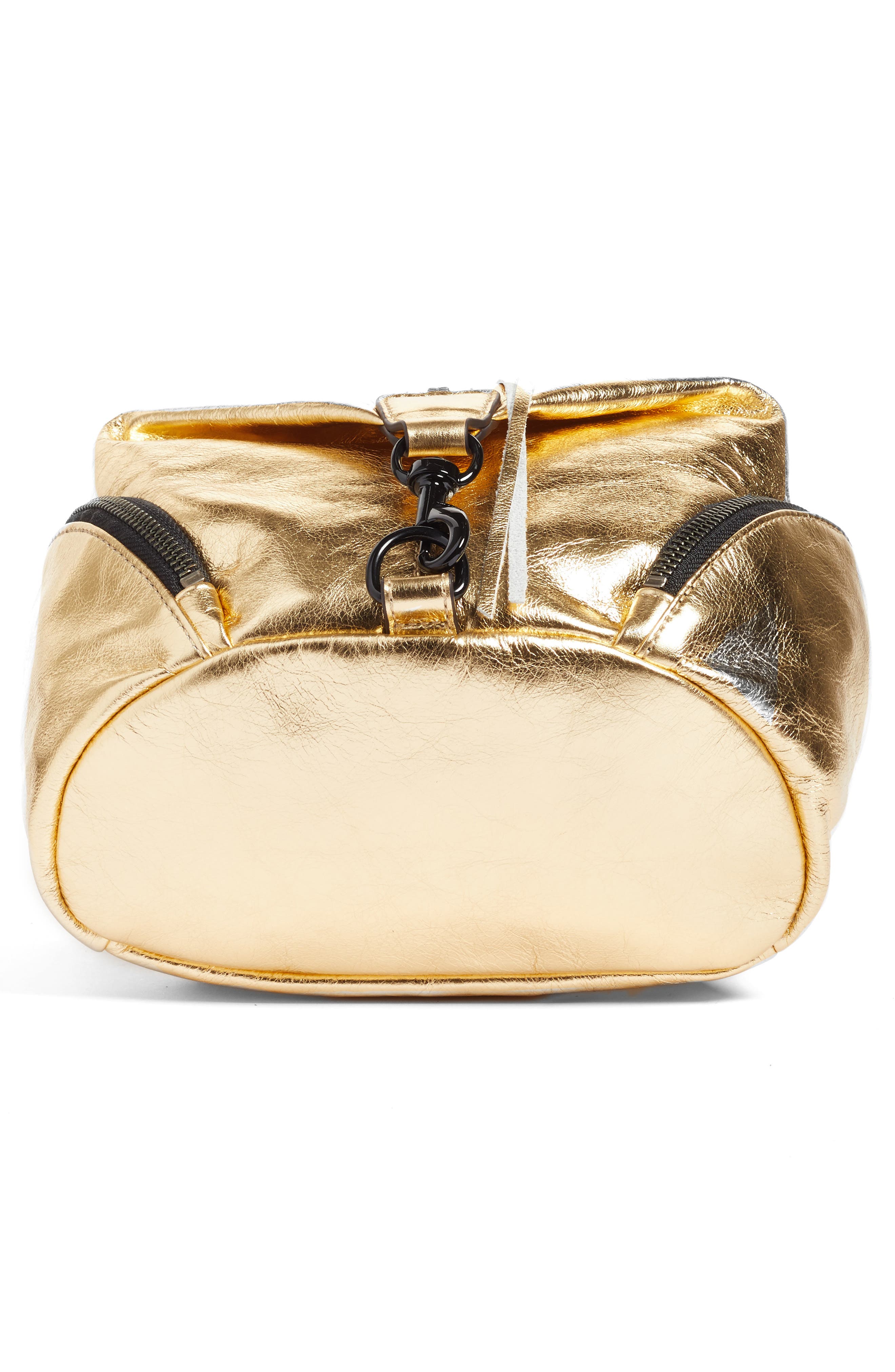 Rebecca Minkoff Medium Julian Metallic Leather Backpack, Alternate, color, 