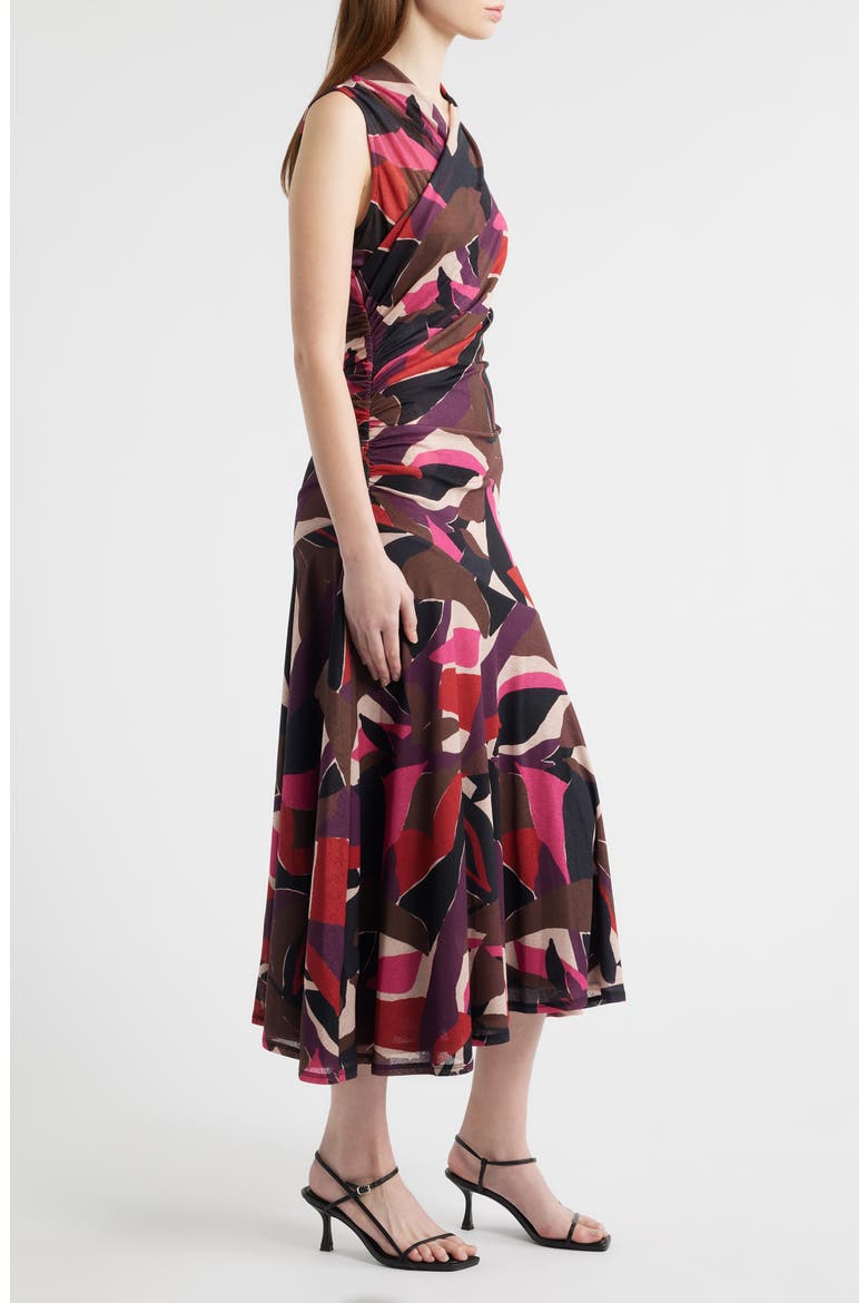 Vanya Abstract Print Faux Wrap Midi Dress, Alternate, color, PARADISE