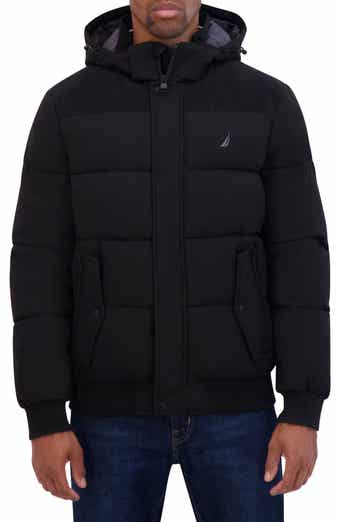 Nautica Water Resistant Mixed Media Bomber Jacket