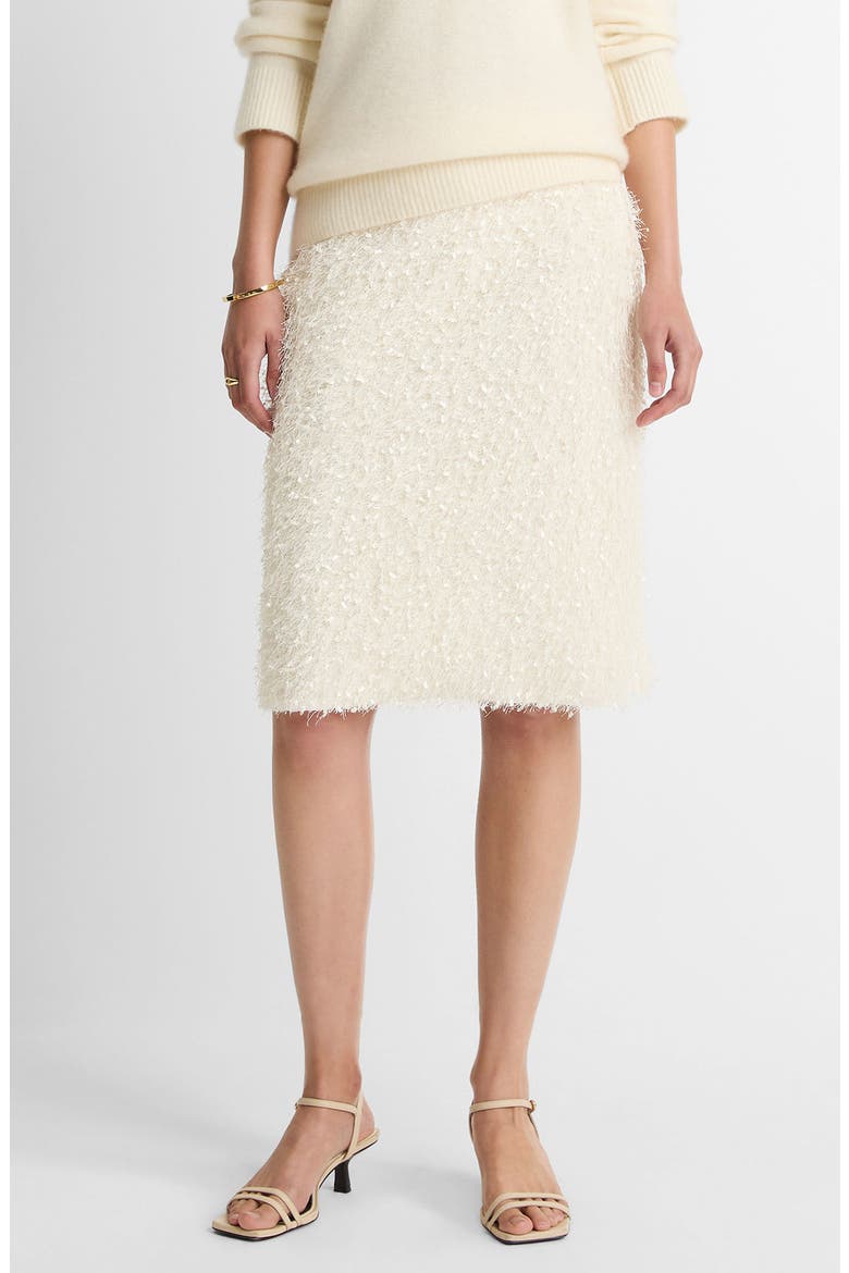 Feathery Fringe Skirt, Main, color, LIGHT CREAM