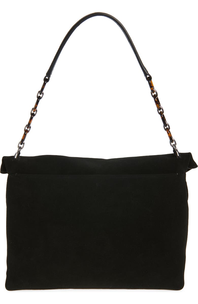 Rebecca Minkoff Love Note Suede Shoulder Bag, Alternate, color, Black