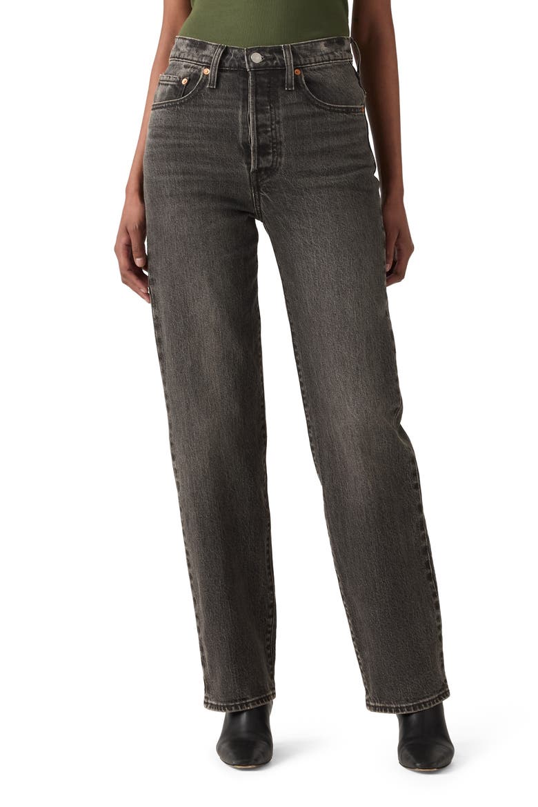Ribcage High Waist Straight Leg Jeans, Main, color, AUTOMATE ME