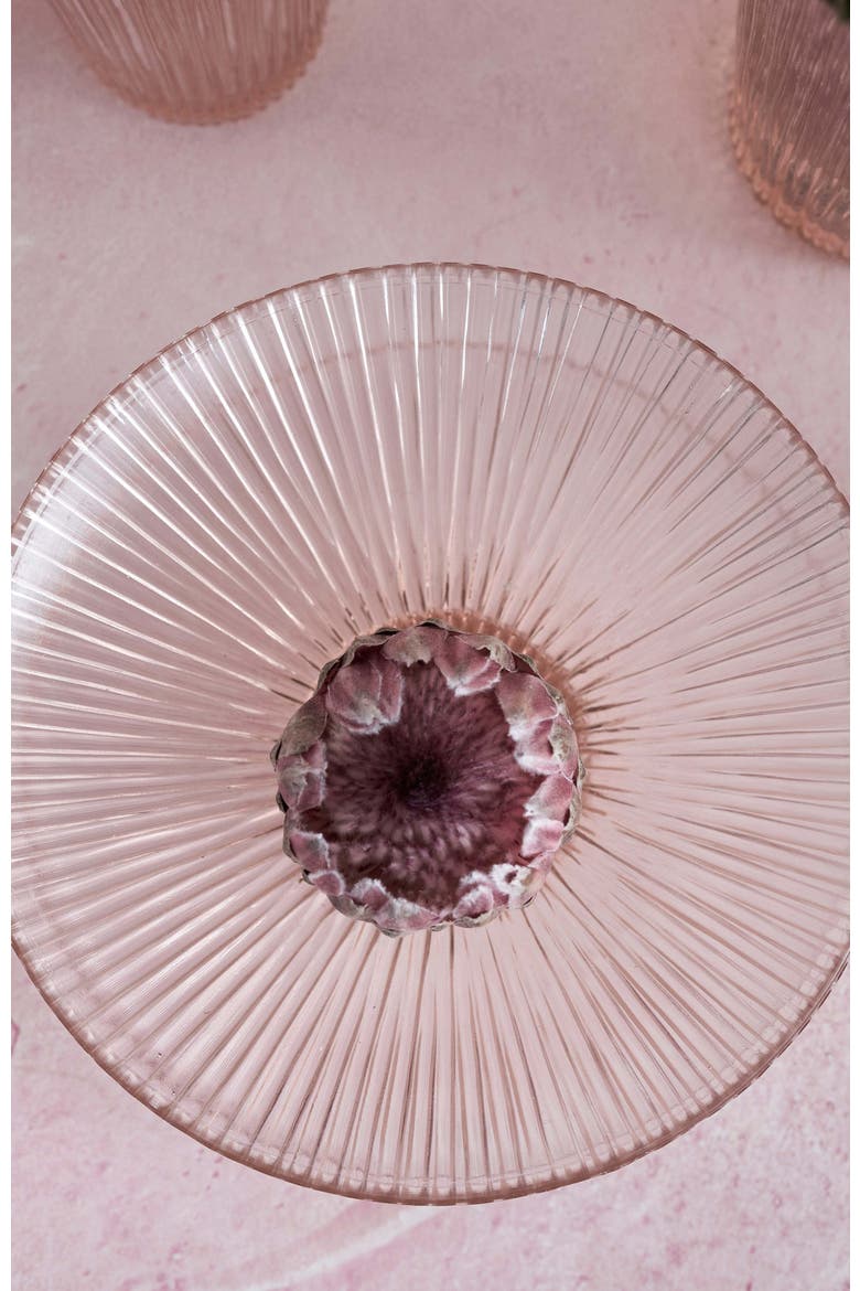 Pressed Pink Glass Low Bowl, Main, color, Clear