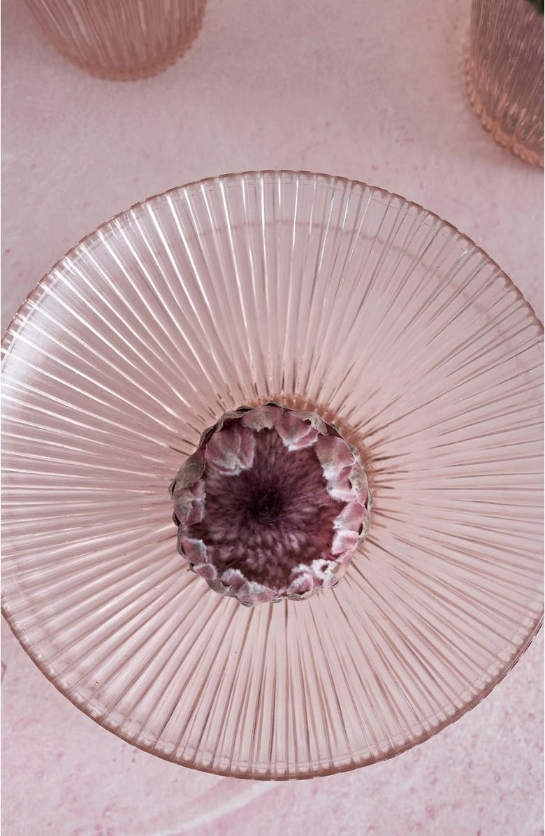 The Collective Home Pressed Pink Glass Low Bowl, Main, color, Clear