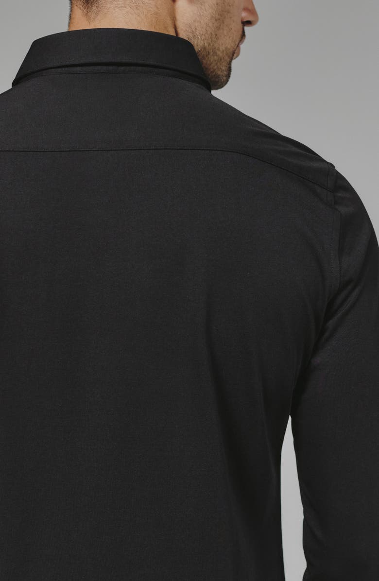 7 Diamonds Girona Solid Performance Button-Up Shirt, Alternate, color, Black