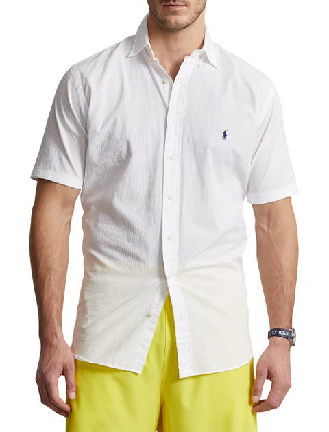 Big & Tall Solid Seersucker Sport Shirt