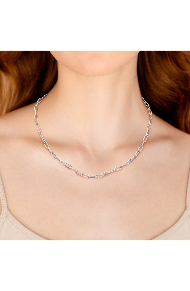 DELMAR Polished Paper Clip Chain Necklace & Anklet Set, 3.5mm, Alternate, color,