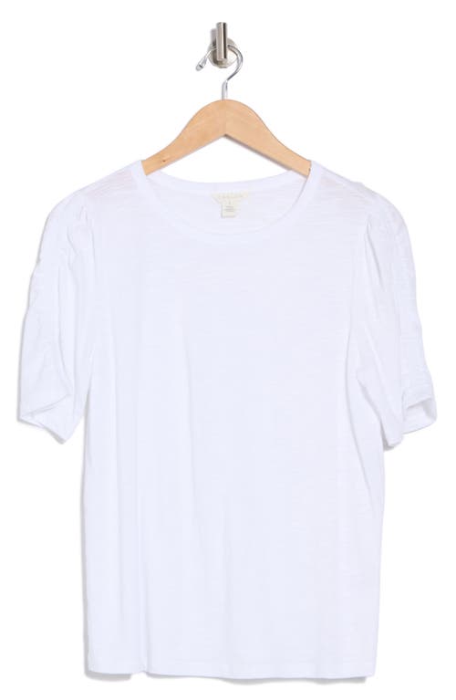 Caslon ® Ruched Sleeve T-shirt In White
