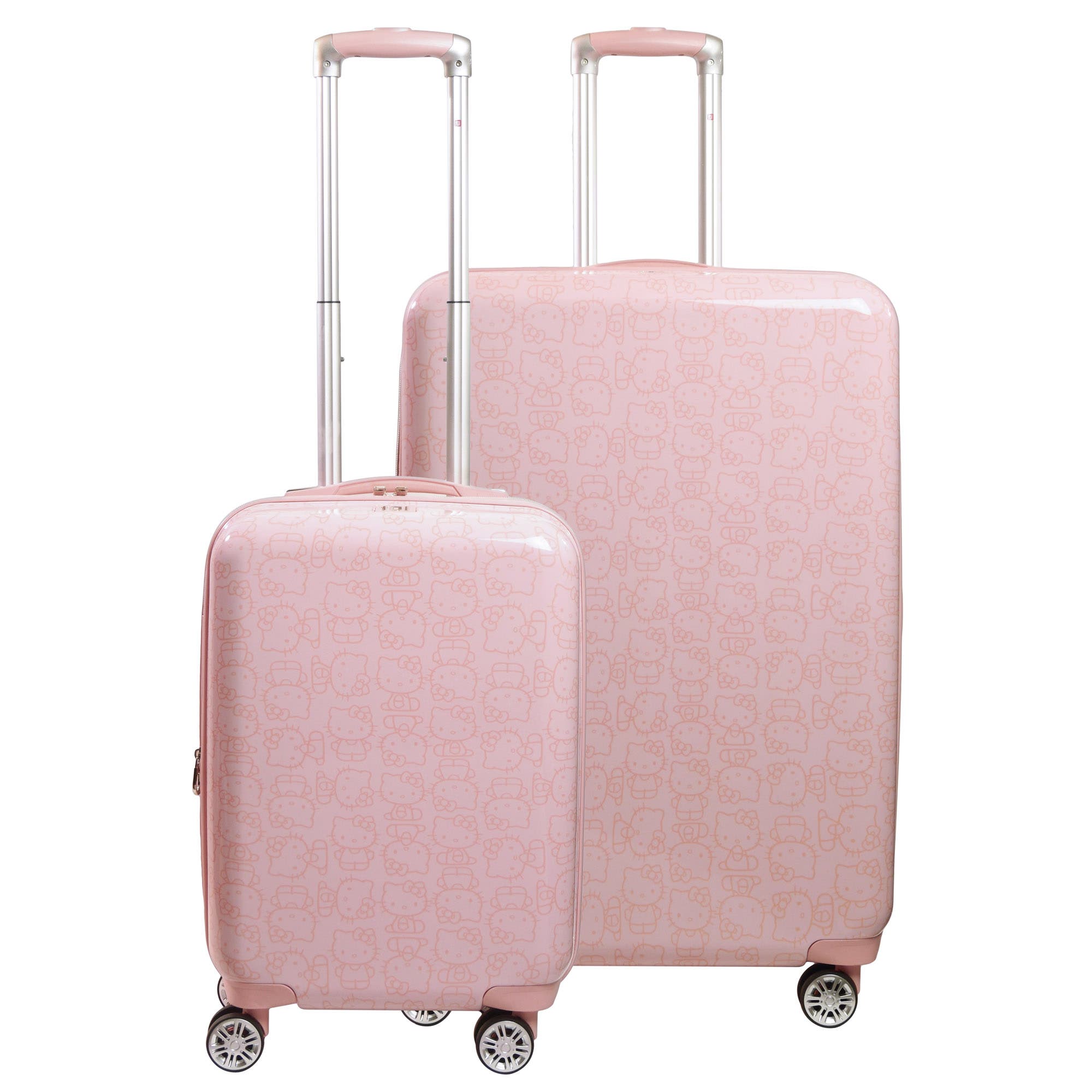 Hello Kitty Ful Hello Kitty Pose All Over Print 2 pc set Hard-sided spinner Luggage in 29 and 21 inch, Alternate, color, Pink