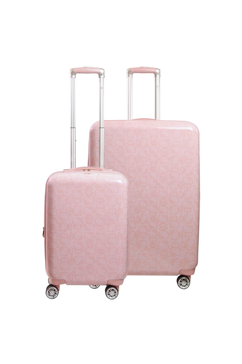 Hello Kitty Pose All Over Print 2 pc set Hard-sided spinner Luggage in 29 and 21 inch, Alternate, color, Pink