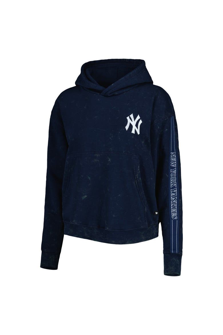Women's The Wild Collective Navy New York Yankees Marble Pullover Hoodie, Alternate, color, Navy