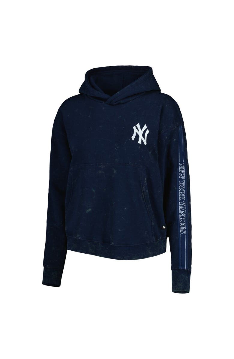 THE WILD COLLECTIVE Women's The Wild Collective Navy New York Yankees Marble Pullover Hoodie, Alternate, color, Navy