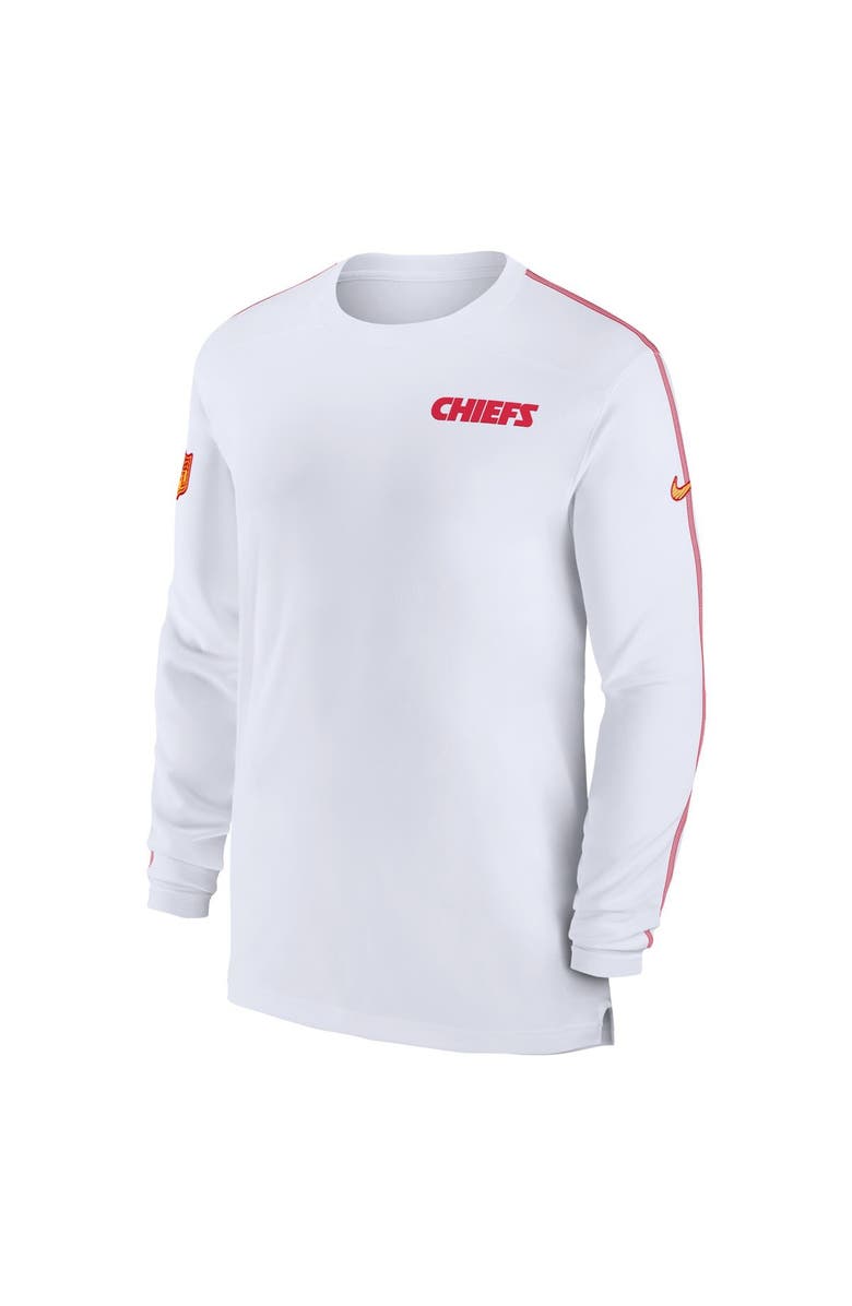 Nike Men's Nike White Kansas City Chiefs Sideline Coach UV Performance Long Sleeve T-Shirt, Alternate, color, White