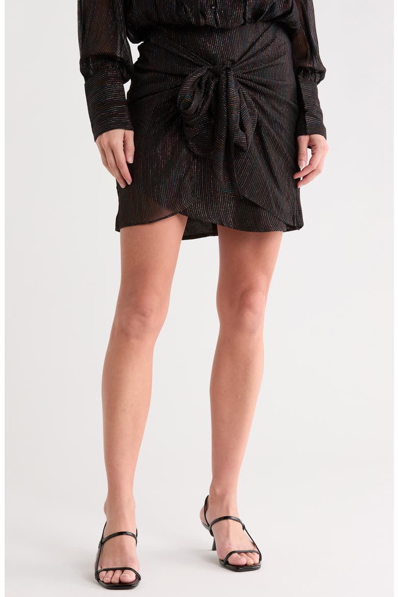 Cora Metallic Miniskirt, Main, color, BLACK