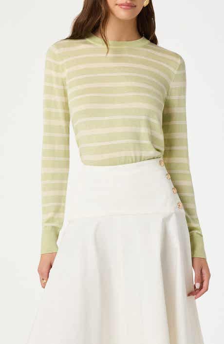 ASTR the Label Stripe Crewneck Sweater